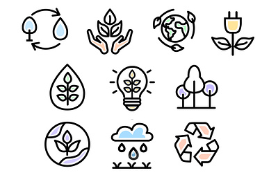 Save Nature Iconset design graphic design icon design