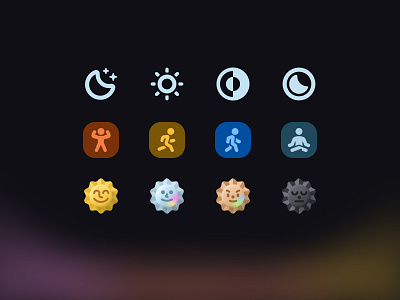 Dark Icons for Dark Mode appearance body dark dark mode exercise fitness habit light self wellbeing system workout