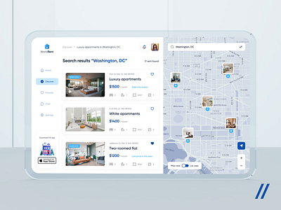 Real Estate App accommodation animation app dashboard design flat location map mvp online platform purrweb real estate rent rental app startup ui ux web website