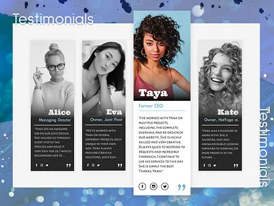 Daily UI Challenge 039 (Testimonials) daily 100 challenge daily ui daily ui challenge 039 design figma photoshop testimonial ui