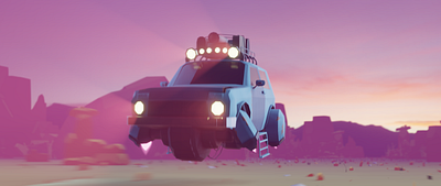 LowPoly style Lada Niva 3d animation blender low lowpoly poly style