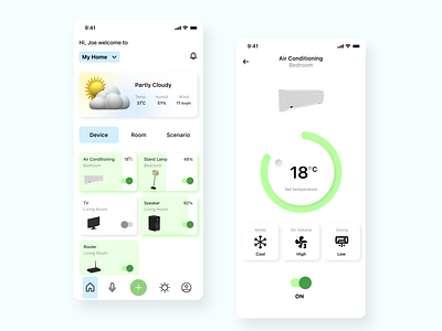 Smart Home App application design iot product design smart device smart home ui ux