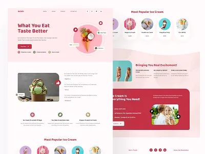 Gelain - Ice Cream & Cake Shop Landing Page beverage business franchise frozen homepage