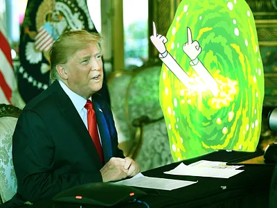 F*ck D.T illustration rick rick and morty trump