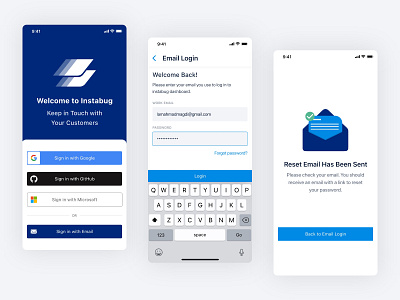 Instabug App - Login app application branding clean clear design icon illustration interface login logo minimal mobile typography ui ui design uidesign uiux ux vector