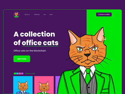 Office Cats NFT cat cr crypto cryptodesign defi ill illustration meme meme coin nft