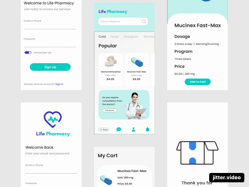 Mobile App - Online Pharmacy application medicine mobile mobile app mobile application mobile online shop mobile ui design mobile ux design pharmacy ui design ui ux design ux design