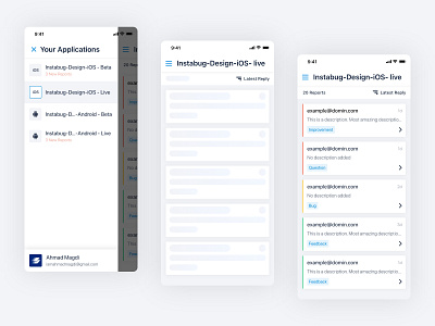 Instabug App - Home adobe app application branding bug clean clear design dribbble home interface menu minimal mobile product ui ui design ux vector xd