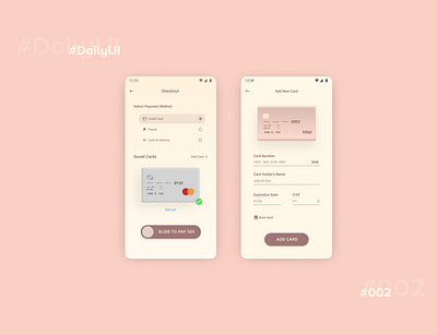 Credit Card - DailyUI::002 002 app challenge credit card dailyui design figma method mobile payment screens ui ux web