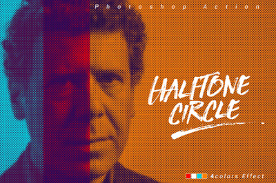 Halftone Circle Photoshop Action halftone image