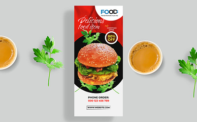 Food rollup Banner design branding business card card design graphic design illustration logo ui ux vector