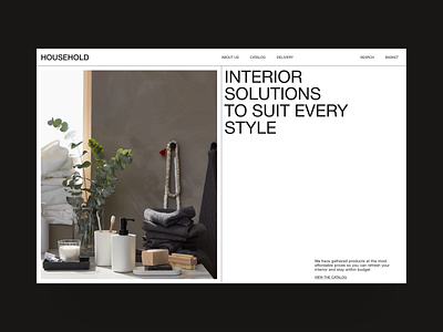 HOUSEHOLD: Modern Interior Solutions minimal typography ui ux web