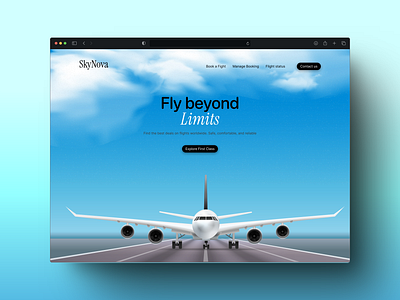 A site for booking aeroplanes (hero section) design figma graphic design ui ui design web design