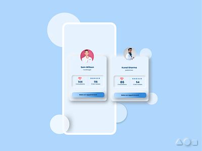 Medical app screen design blue figma gradient neo neomorphic ui ux