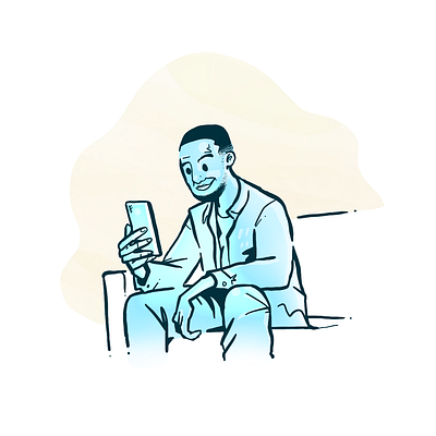 Man On Phone drawing hand drawn illustration iphone man mobile mobile phone procreate professional