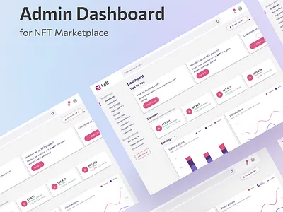Admin Dashboard for NFT Marketplace Seller branding design illustration logo nft ui