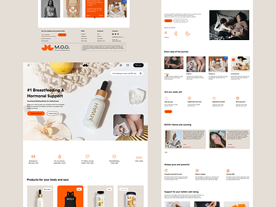 Landing __ M.O.O. - Breastfeeding & Hormonal Support brand design design ecommerce formola graphic design landing page milk product design ui user design user experience user interface design web design webdesigner website