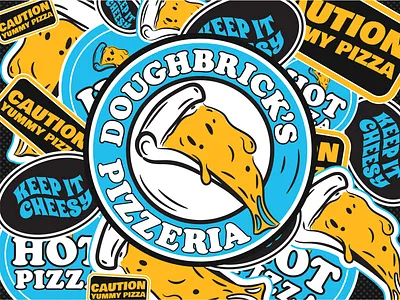 Doughbrik's Pizzeria brand design branding david dobrik design for fun graphic graphic art graphic design illustration illustrator logo photoshop pizzeria