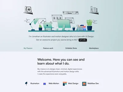 My new portfolio animation business gradient color hero illustation landing page lottie motion graphics portfolio ui webdesign webflow