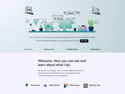 My new portfolio animation business gradient color hero illustation landing page lottie motion graphics portfolio ui webdesign webflow