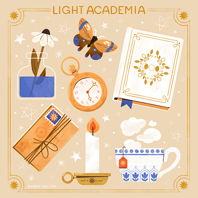 Light Academia cute design digital digital illustration illustration light academia robin sheldon