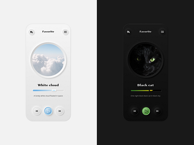 Neomorphism app app design illustration music neomorphism typography ui ux