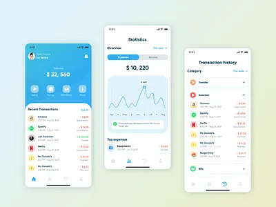 Mobile banking banking design figma history hug ios material minimal mobile transaction transfer ui