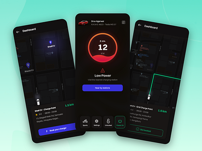 EV Charging Point concept app bike car charging chargingpoint darkmode design electric electric vehicle ev mobile ui ui ux vehicle