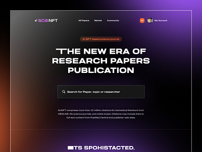 NFT Platform for Scientific publication. crypto defi gradient interaction nft side project ui ux web web3