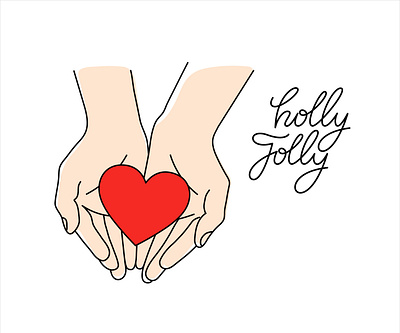 Holly Jolly app branding card day design drawing february 14 gift graphic design hands heart icon illustration lettering logo typography ui ux valentine vector