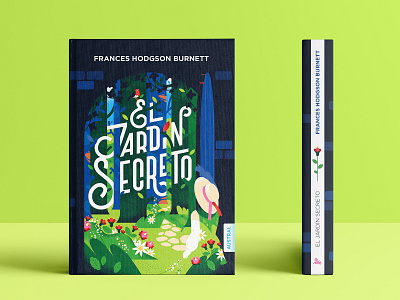 "The Secret Garden" 📗🌷📓💕 book book cover colorful colorful illustration colourful cover door el jardín secreto garden geometric geometry illustration key leaves minimal nature the secret garden vector