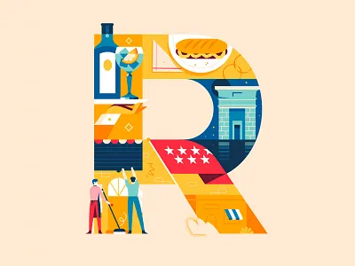 Madrid 🏙🍷 bacardi character character design city city illustration colorful colourful drinks geometric geometry illustration madrid minimal spirits vector