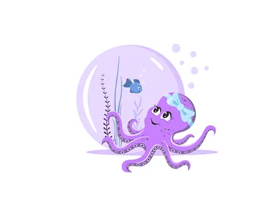 Cute little octopus cartoon style design graphic graphic design illustration octopus милый