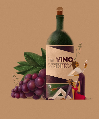 In Vino Veritas characterillustration freelance illustrator illustration illustrator in vino veritas minimal illustration wine