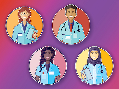 Health Care Character Illustrations care character clinicians doctors health illustration vector illustration