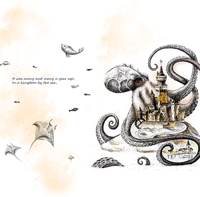 It was many and many a year ago in a kingdom by thr sea... art artwork drawing graphicdesign illustration illustrator