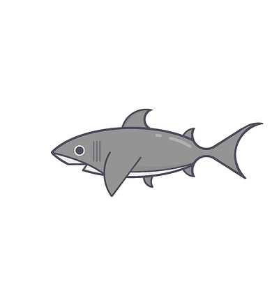 Shark animal cute easy fins fish great white grey gulf nature nautical ocean predator sea shark simple