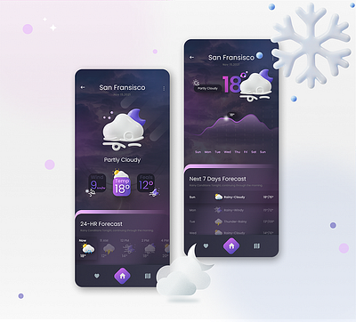 Weather App Concept Design app design modern ui ux weather