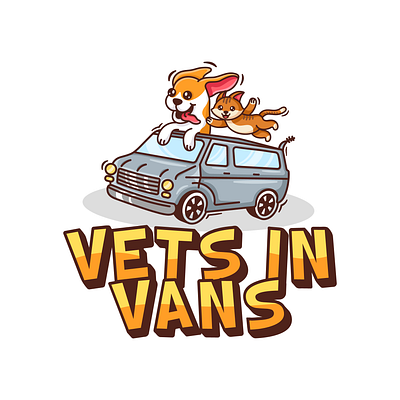 Vets in Vans animal bus bus logo car car logo cat cat logo character design design dog dog logo graphic design illustration logo logo design van van logo vans vans logo vector