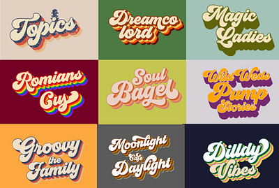 I will design high quality retro,vintage 70s style striped logo branding graphic design logo motion graphics