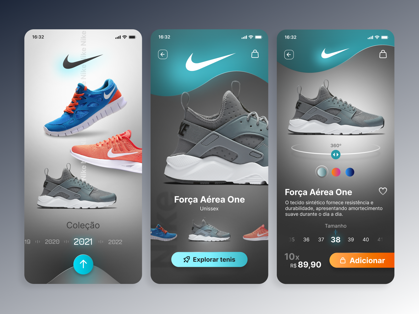 Example of Mobile E-commerce App UI Nike