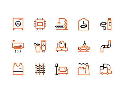 Icon set for Logistic IT Company | DataConsult branding design geometrical graphic design icon icon set icons illustration logistics minimal orange pictograms simple vector