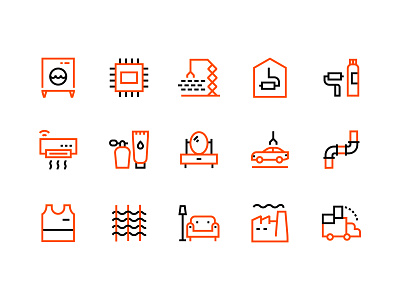 Icon set for Logistic IT Company | DataConsult branding design geometrical graphic design icon icon set icons illustration logistics minimal orange pictograms simple vector