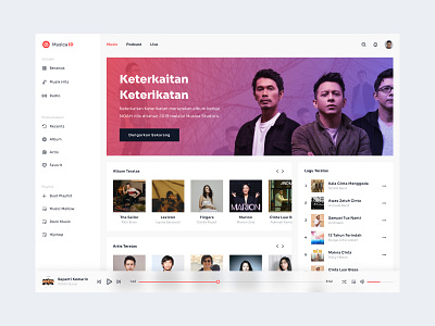 Music Player Desktop App - Light Theme app clean concept design desktop figma light minimal mockup music product design songs theme ui ux web