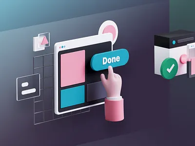 3D illustration for Fast 3d branding c4d graphic design illustration ui