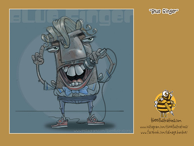 "Blue Singer" boardgame characterdesign childrens illustration design digital art drawing illustration