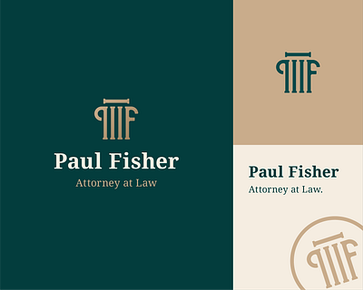 Attorney at Law Logo attorney brand branding flat green law lawyer logo logotype personal serif sign simple stamp symbol