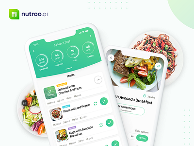 Nutroo.AI app application food health interface ios meal mobile nutrition ui user flow ux