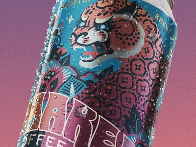 Makeda Coffee Porter 16oz Can beer branding brewery coffee design graphic illustration label leopard lettering porter procreate