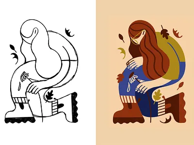 Observation autumn chandlettered chandoodles design designer doodle fall illustration illustrator leaves oregon pdx portland procreate sketch wilt